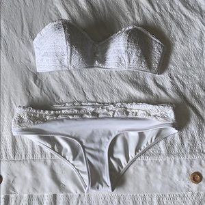 VS white crochet bikini sz small